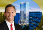Hines' Paul Paradis and a rendering of 415 E 20th Street in Oakland (Hines)