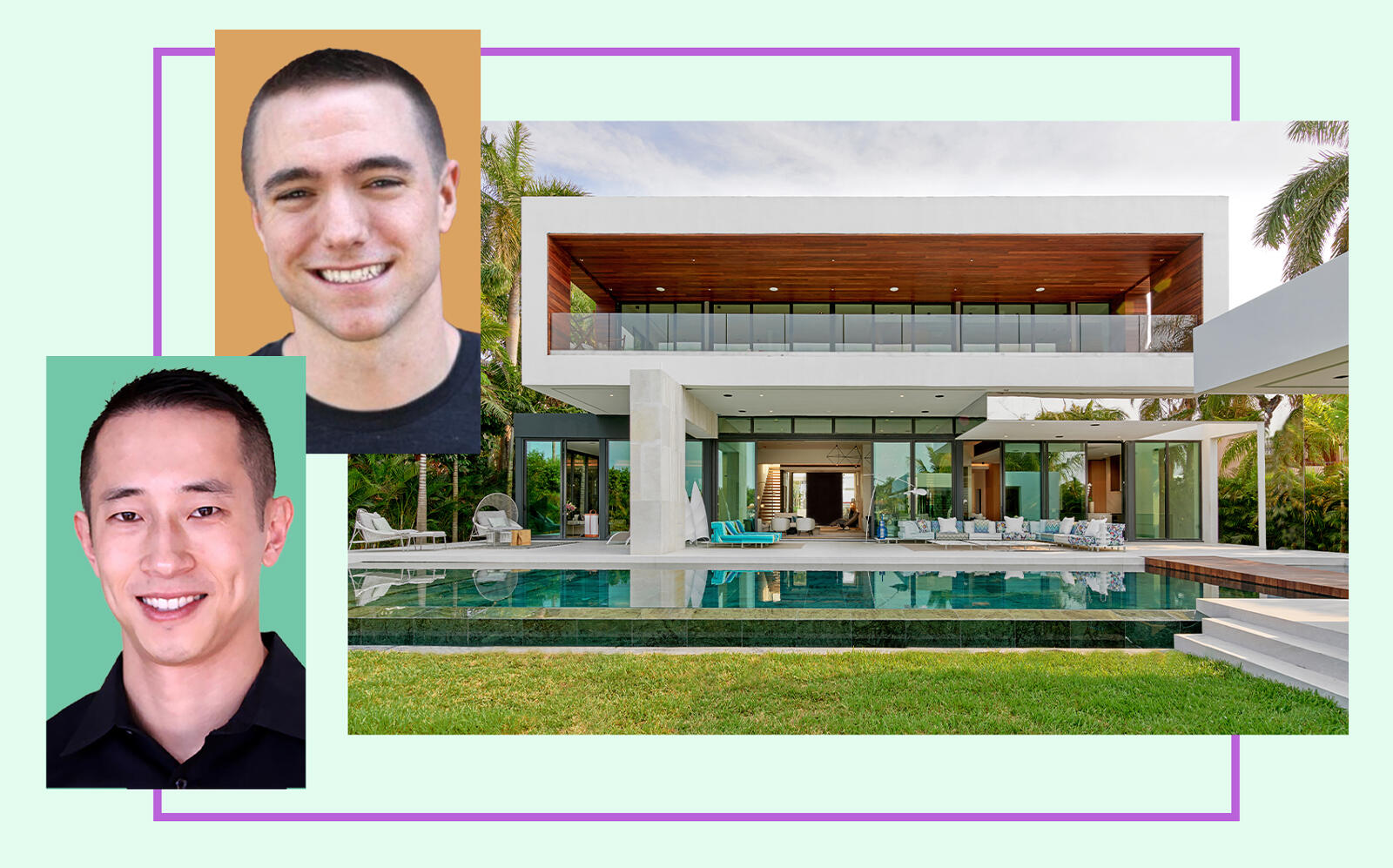 Christopher Coudron and Benjamin Ling with 135 Palm Avenue in Miami Beach (Bling, LinkedIn, Jeff Miller, One Sotheby’s International Realty)
